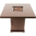 Dyna-Glo Pleasant Hearth Warren Gas Fire Pit Table With Lid 40000 BTU - Hammered Bronze OFG466TA